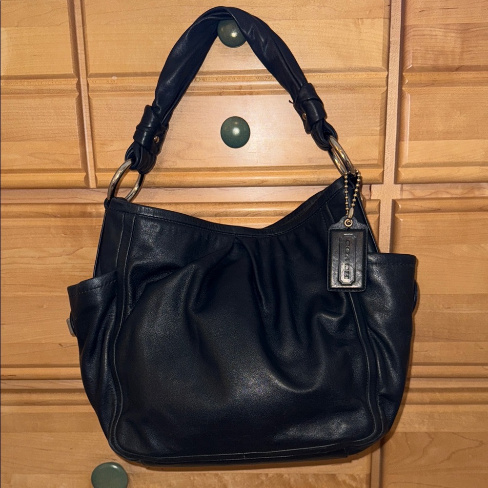 Coach Black Leather Shoulder Bag